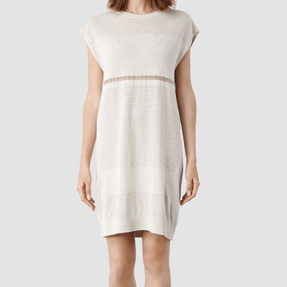 ALL SAINTS FILAMENT SWEATER DRESS OVERSIZEDNATURAL